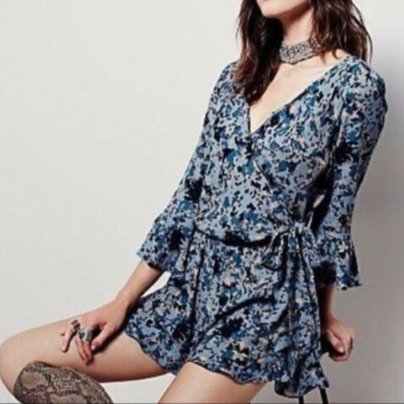 Free People | All The Right Ruffles Floral Print Romper - Picture 10 of 10